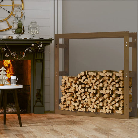 Vidaxl Kamin 100x25x100 cm Festkiefer Honigbraun