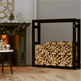 Vidaxl -Kamin 100x25x100 cm Festkiefer Schwarz