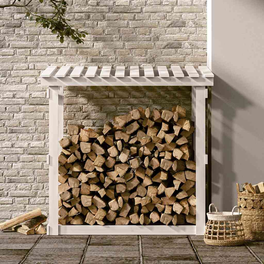 Vidaxl haardhoutrek 108x64,5x109 cm massief grenenhout wit