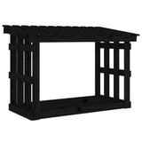 Vidaxl -Kamin Trek 108x64.5x77 cm Festkiefer Holz schwarz