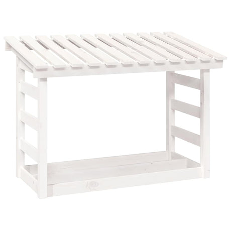 Vidaxl -Kamin 108x64.5x78 cm Festkiefer weiß