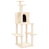 Vidaxl -Katzenmöbel mit Sisal -Kratzerposten 144,5 cm Creme -Colored