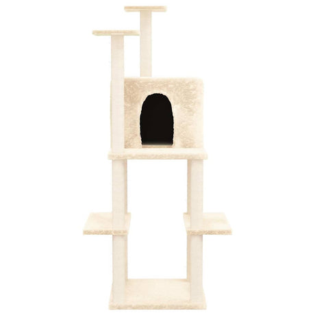 Vidaxl -Katzenmöbel mit Sisal -Kratzerposten 144,5 cm Creme -Colored
