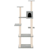 Vidaxl -Katzenmöbel mit Sisal -Kratzerpfosten 153 cm hellgrau