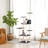 Vidaxl -Katzenmöbel mit Sisal -Kratzerpfosten 153 cm dunkelgrau