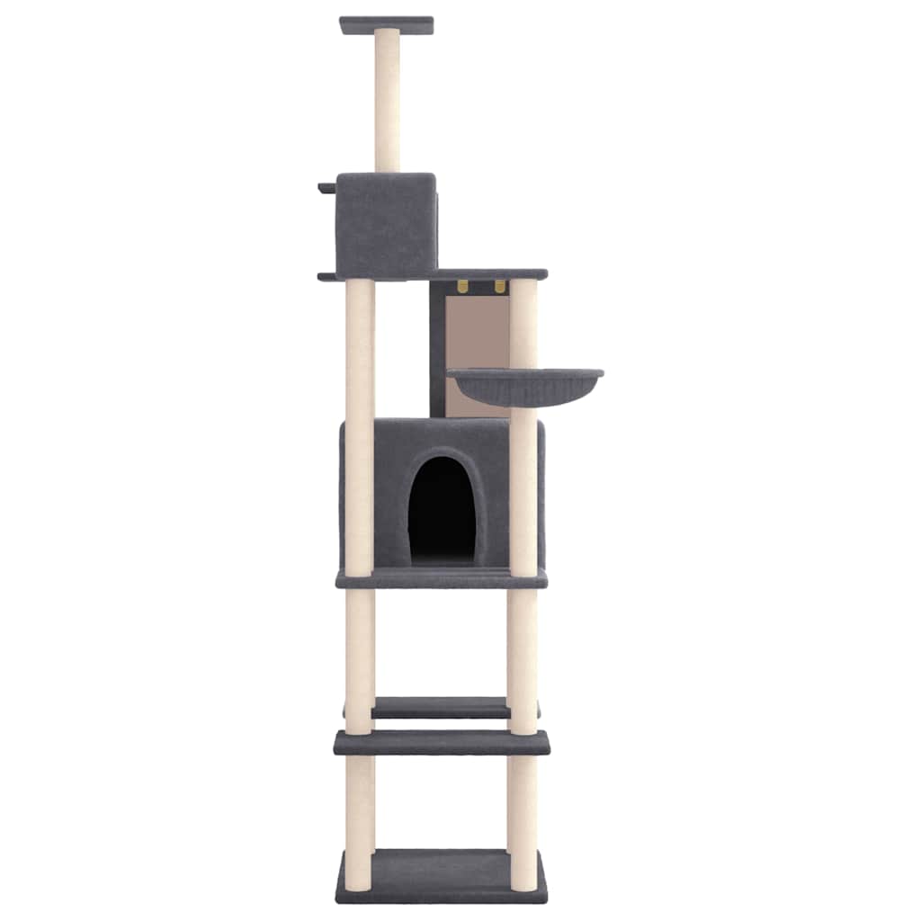 Vidaxl Katzenmöbel mit Sisal-Kratzstämmen 201 cm dunkelgrau