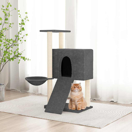 Vidaxl -Katzenmöbel mit Sisalkratzern 96 cm dunkelgrau