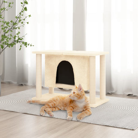 Vidaxl Katzenmöbel mit Sisal-Kratzstämmen 50 cm cremefarben