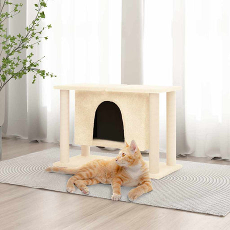 Vidaxl Katzenmöbel mit Sisal-Kratzstämmen 50 cm cremefarben