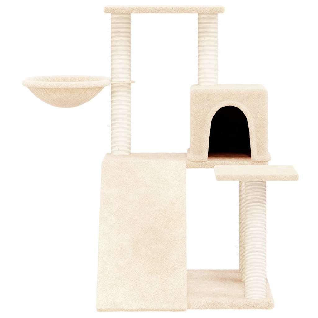 Vidaxl -Katzenmöbel mit Sisal -Kratzerpfosten 82 cm creme -geläutet