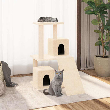 Vidaxl -Katzenmöbel mit Sisal -Kratzerpfosten 82 cm creme -geläutet
