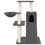 Vidaxl -Katzenmöbel mit Sisal -Kratzerpfosten 82 cm dunkelgrau
