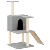 Vidaxl -Katzenmöbel mit Sisal -Kratzerpfosten 109 cm hellgrau