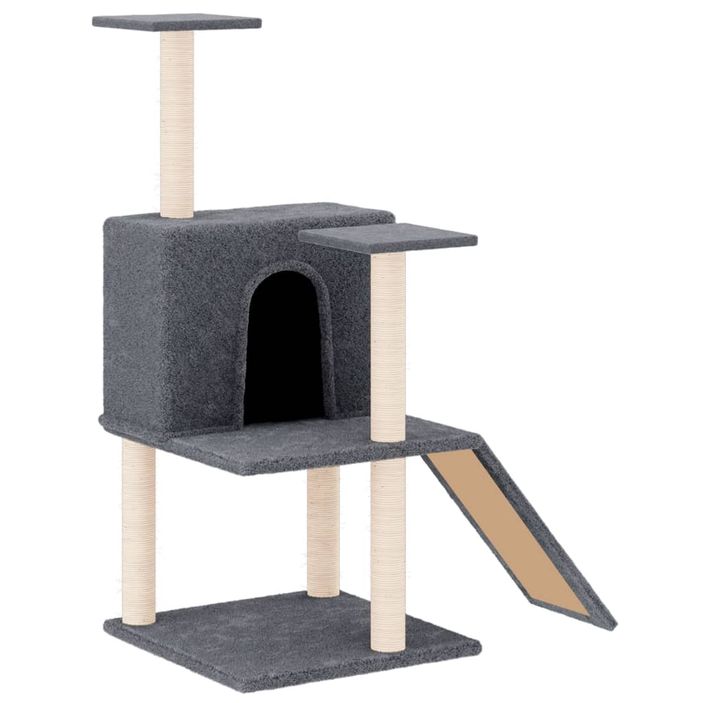 Vidaxl -Katzenmöbel mit Sisal -Kratzerpfosten 109 cm dunkelgrau