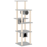 Vidaxl -Katzenmöbel mit Sisal -Kratzerpfosten 169 cm hellgrau
