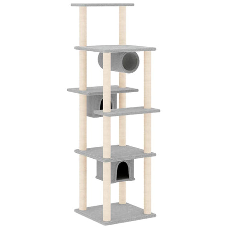 Vidaxl -Katzenmöbel mit Sisal -Kratzerpfosten 169 cm hellgrau
