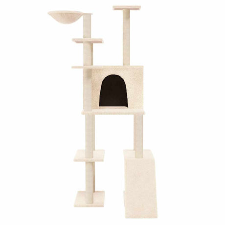 Vidaxl -Katzenmöbel mit Sisal -Kratzerpfosten 166 cm creme -gelenkt