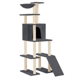 Vidaxl -Katzenmöbel mit Sisal -Kratzerpfosten 166 cm dunkelgrau