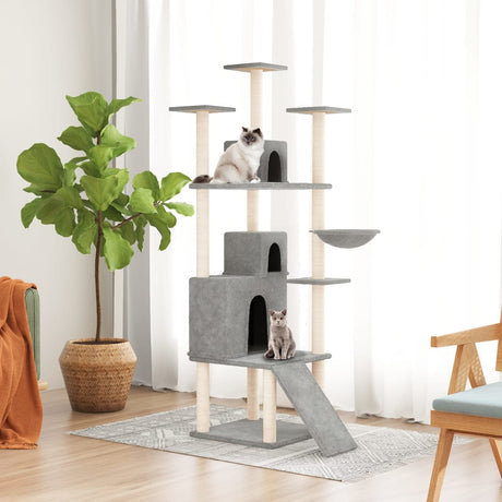 Vidaxl -Katzenmöbel mit Sisal -Kratzern 175 cm hellgrau