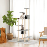 Vidaxl -Katzenmöbel mit Sisal -Kratzern 176 cm hellgrau