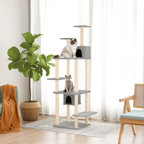 Vidaxl -Katzenmöbel mit Sisal -Kratzern 176 cm hellgrau