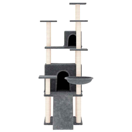 Vidaxl -Katzenmöbel mit Sisal -Kratzerpfosten 154 cm dunkelgrau