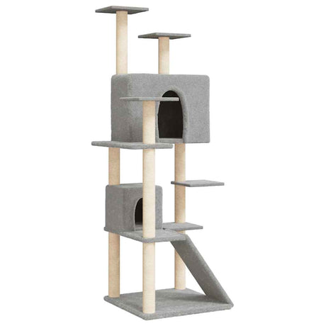 Vidaxl -Katzenmöbel mit Sisal -Kratzerpfosten 153 cm hellgrau
