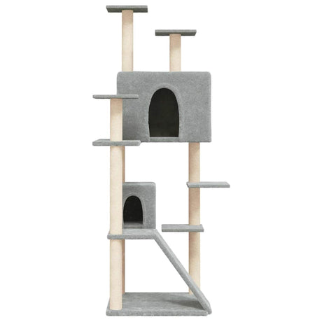 Vidaxl -Katzenmöbel mit Sisal -Kratzerpfosten 153 cm hellgrau