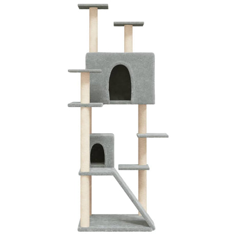 Vidaxl -Katzenmöbel mit Sisal -Kratzerpfosten 153 cm hellgrau