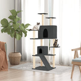 Vidaxl -Katzenmöbel mit Sisal -Kratzerpfosten 153 cm dunkelgrau