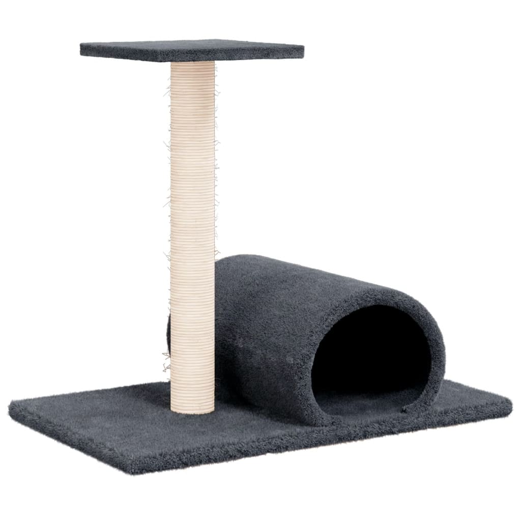 Vidaxl -Katzenmöbel mit Tunnel 60x34.5x50 cm dunkelgrau