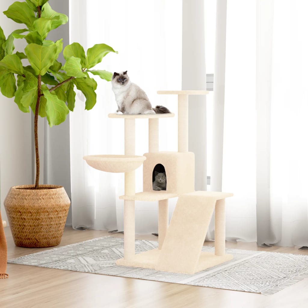 Vidaxl Katzenmöbel mit Sisal-Kratzstämmen 94 cm cremefarben