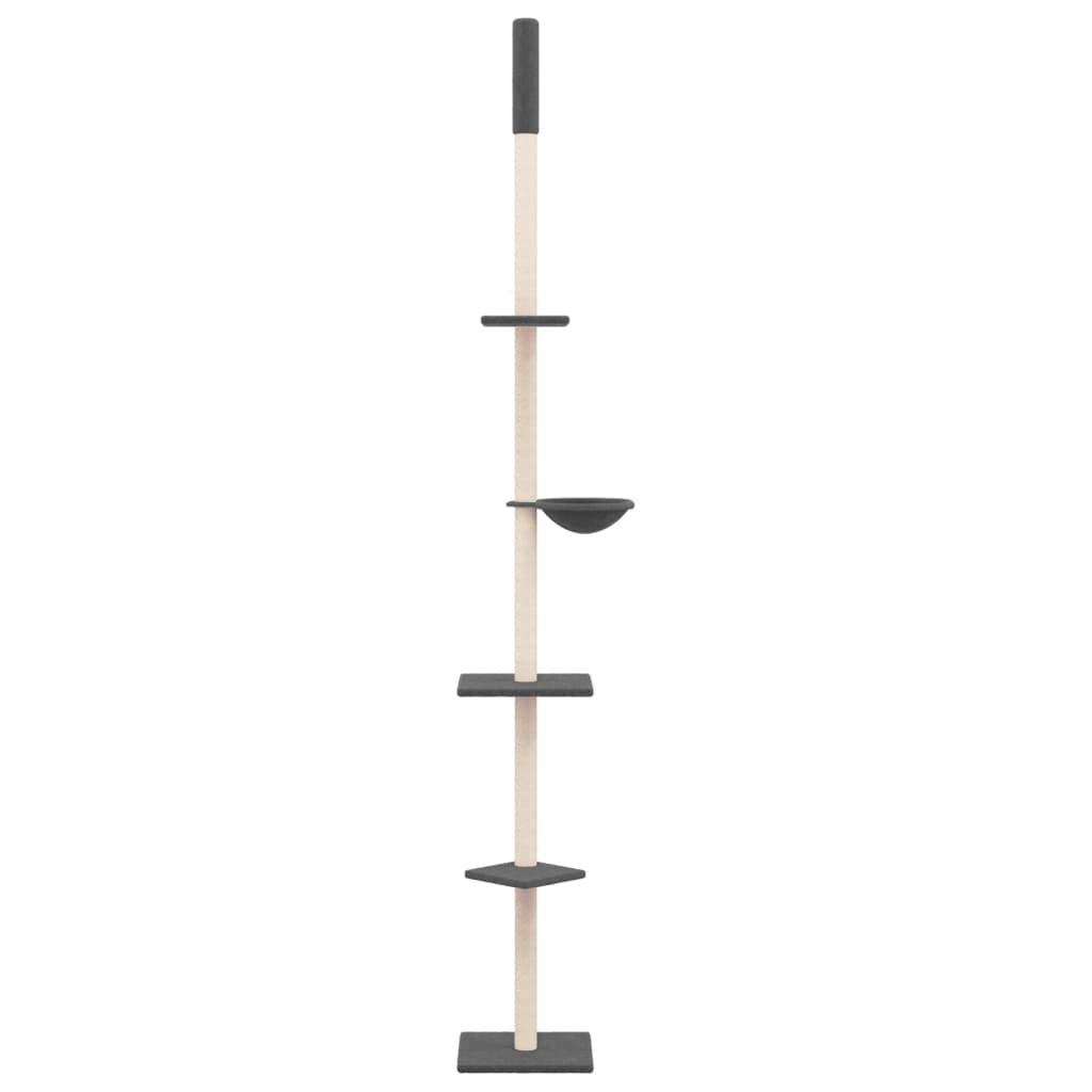 Vidaxxl Katzenmöbel raumhoch 263,5-289,5 cm dunkelgrau