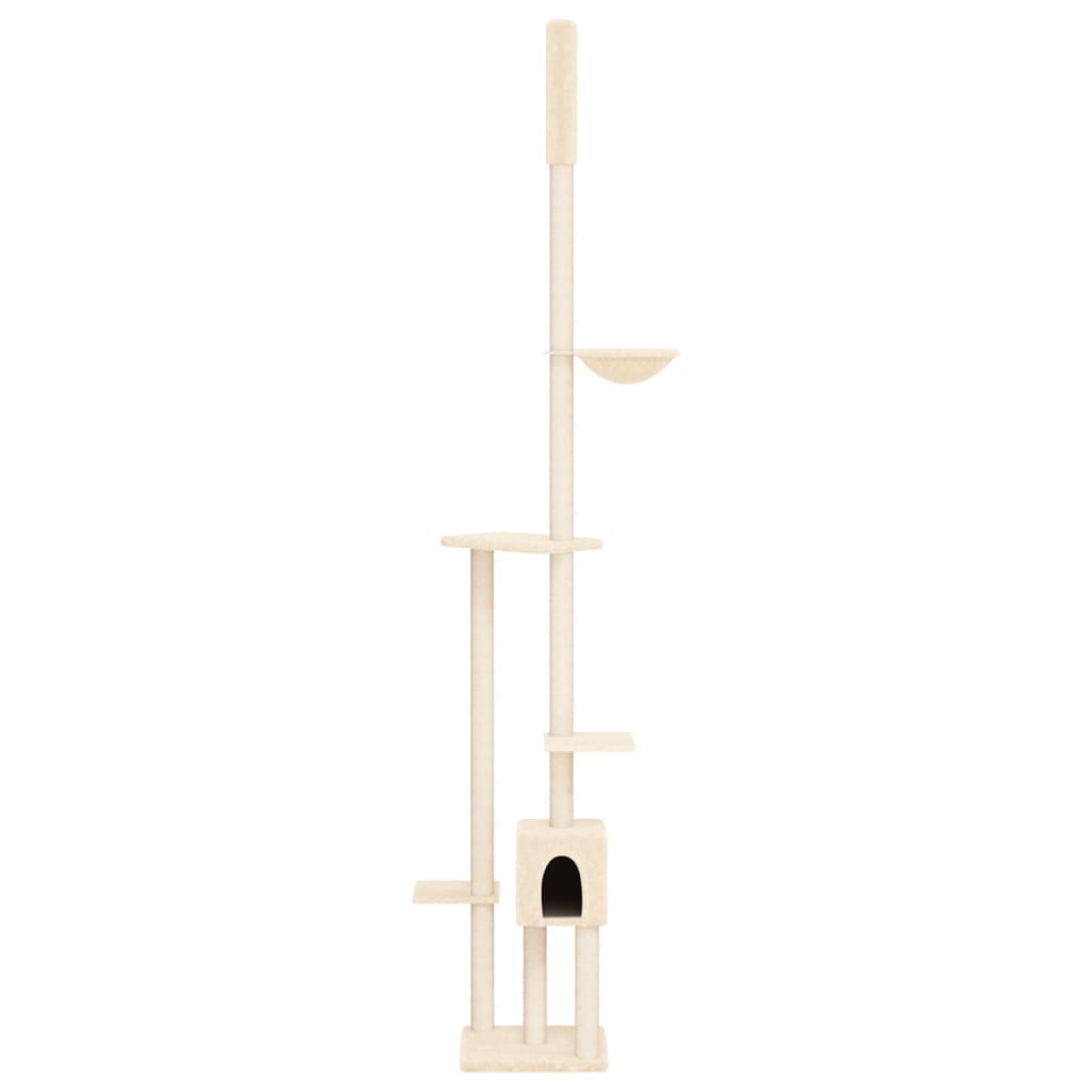 Vidaxxl Katzenmöbel raumhoch 258,5-284,5 cm cremefarben