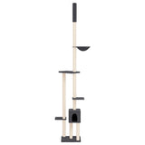 Vidaxxl Katzenmöbel raumhoch 258,5-284,5 cm dunkelgrau