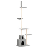 Vidaxxl Katzenmöbel raumhoch 250,5-276,5 cm hellgrau