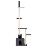 Vidaxxl Katzenmöbel raumhoch 250,5-276,5 cm dunkelgrau