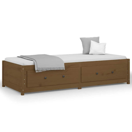 Vidaxl slaapbank 90x200 cm massief grenenhout honingbruin