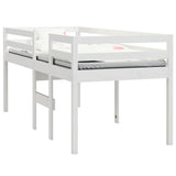 Vidaxl hoogslaper massief grenenhout wit 90x200 cm