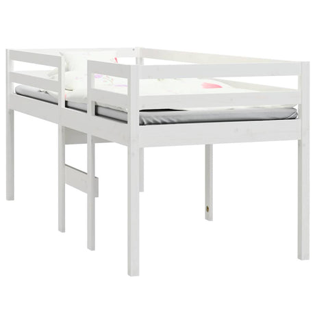 Vidaxl hoogslaper massief grenenhout wit 90x190 cm