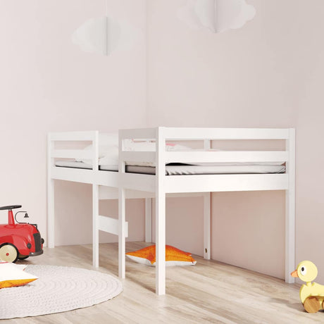 Vidaxl hoogslaper massief grenenhout wit 90x190 cm