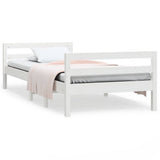 Vidaxl bedframe zonder matras massief grenenhout wit 90x200 cm