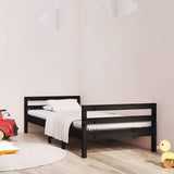 Vidaxl bedframe 75x190 cm massief grenenhout zwart