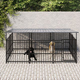 Vidaxl -Hundezwinger mit Dach 5,63 m² Stahl