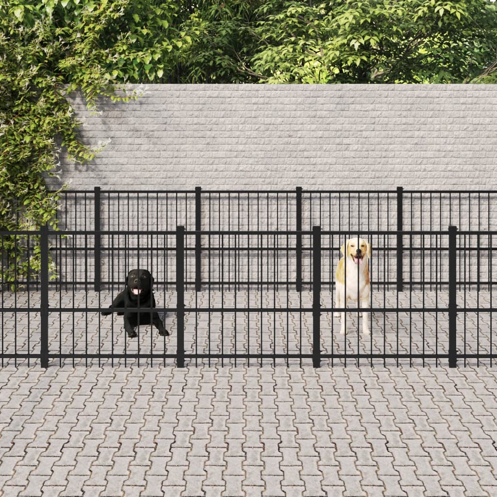 Vidaxl -Hundezwinger für äußere 16,94 m² Stahl