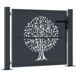 VIDAXL -Port 105x80 cm mit Baumdesign Stahl Anthrazit -gelöscht