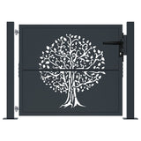VIDAXL -Port 105x80 cm mit Baumdesign Stahl Anthrazit -gelöscht