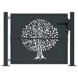 VIDAXL -Port 105x105 cm mit Baumdesign Stahl -Anthrazit -geläutet