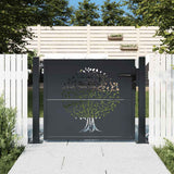 VIDAXL -Port 105x105 cm mit Baumdesign Stahl -Anthrazit -geläutet