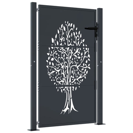 VIDAXL POORT 105x130 cm mit Baumdesign Stahl -Anthrazit -gelöscht